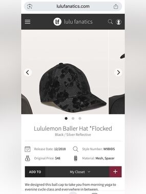 Lululemon Baller Hat Black/Reflective Floral